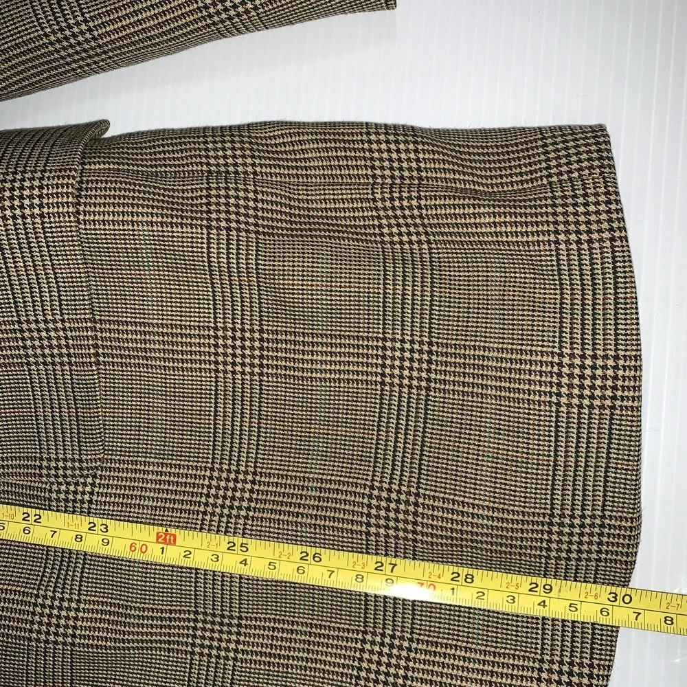 VTG Oscar De La Renta Men's 38S Glen Plaid Wool Sport Coat Lined Blazer Preppy